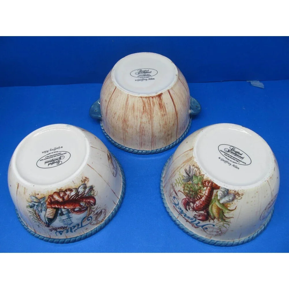 Certified international Seaside Market Bowls bundle of 3